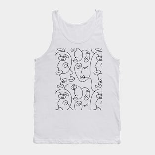 Abstract faces lineart Tank Top